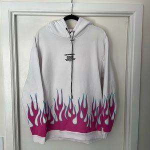 BoohooMAN official Pink Flame Hoodie